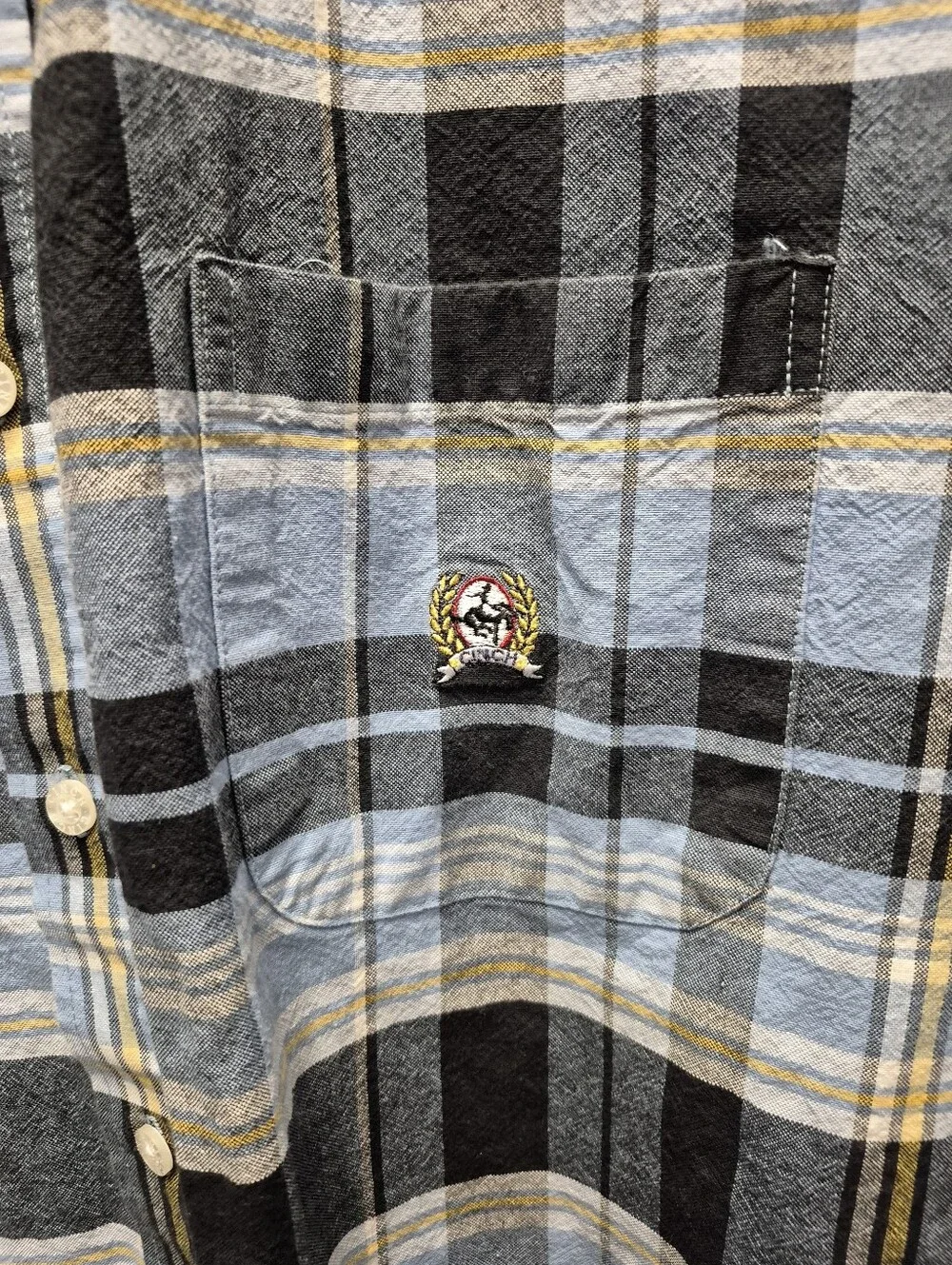 Cinch Men's long sleeve blue plaid button down shirt